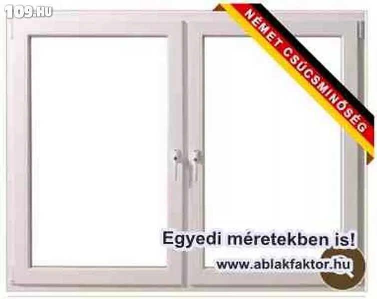 VEKA Műanyag ablak, 120x120-as   2 szárnyú, bukó-nyíló + bukó nyíló